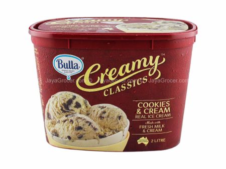 Bulla Creamy Classic Cookies and Cream Ice Cream Tub 2L For Sale