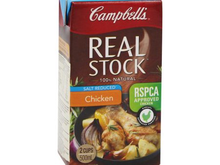 Campbells Real Stock Chicken Salt Reduced 500ml Discount