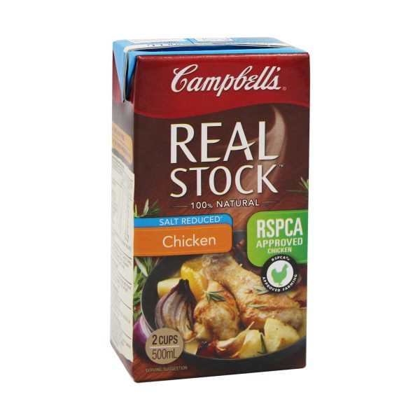 Campbells Real Stock Chicken Salt Reduced 500ml Discount